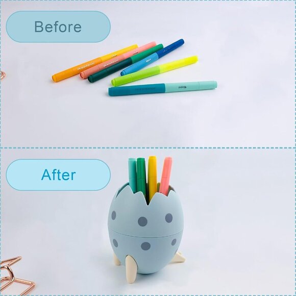 Dinosaur Egg Pen Holder for Desk Pencil Case Desktop Accessories Storage Organiz - Picture 7 of 7